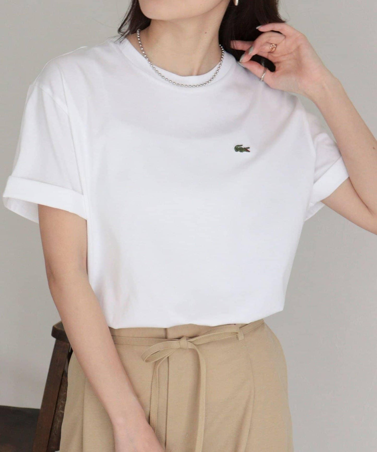 LACOSTE 軟觸感小標T恤