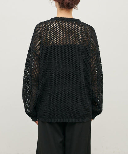 混色網眼鑰匙領套頭上衣