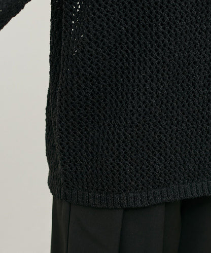 混色網眼鑰匙領套頭上衣