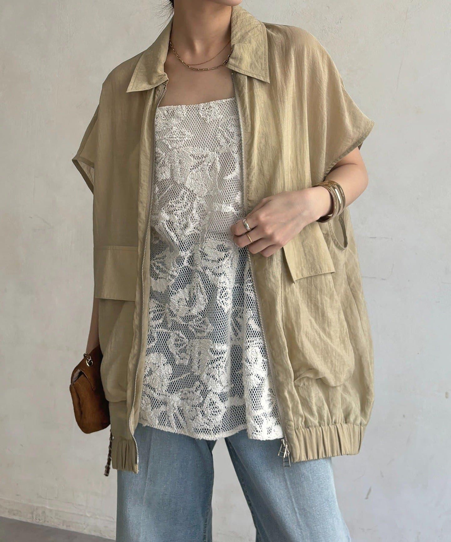 透紗狩獵風襯衫馬甲