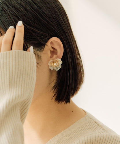 【ear PAPILLONNER】透かしパールフラワーピアス