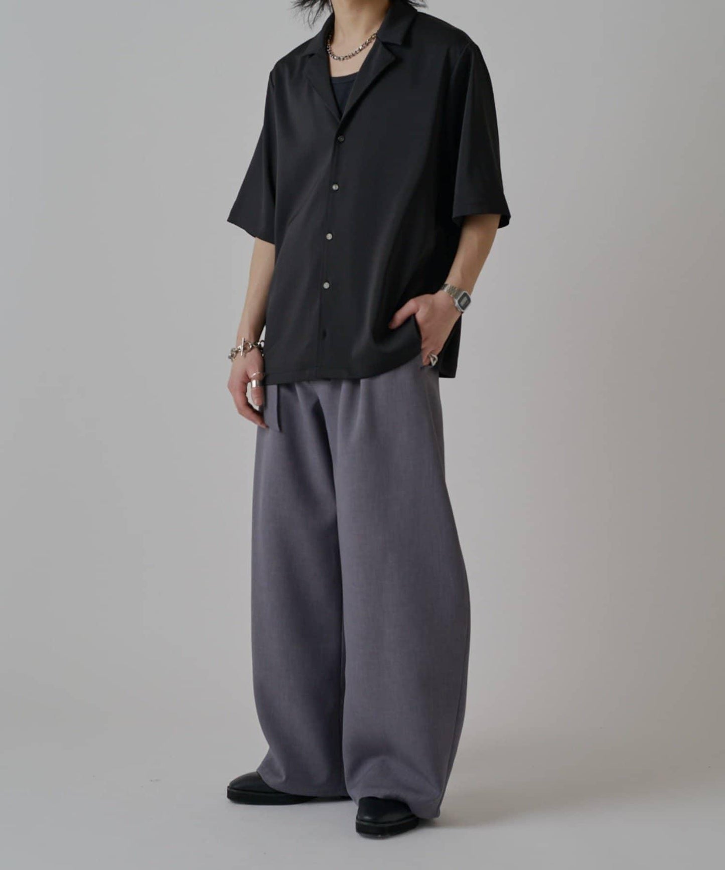 緞面 LUX 寬鬆襯衫夾克