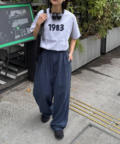 男女通用 冰感提花褶飾直筒褲