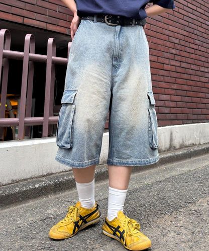 【UNISEX】牛仔半身工裝褲