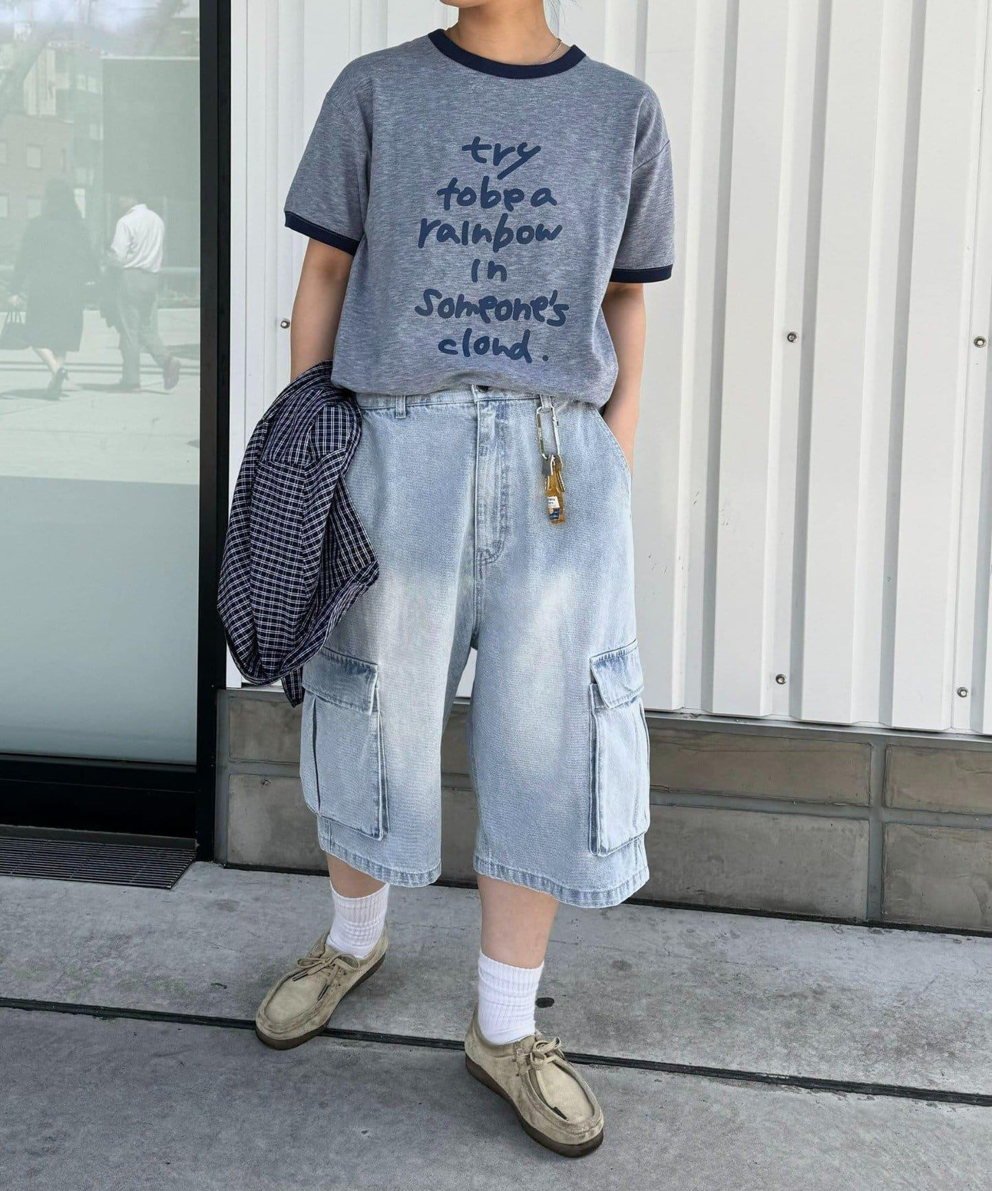 【UNISEX】牛仔半身工裝褲