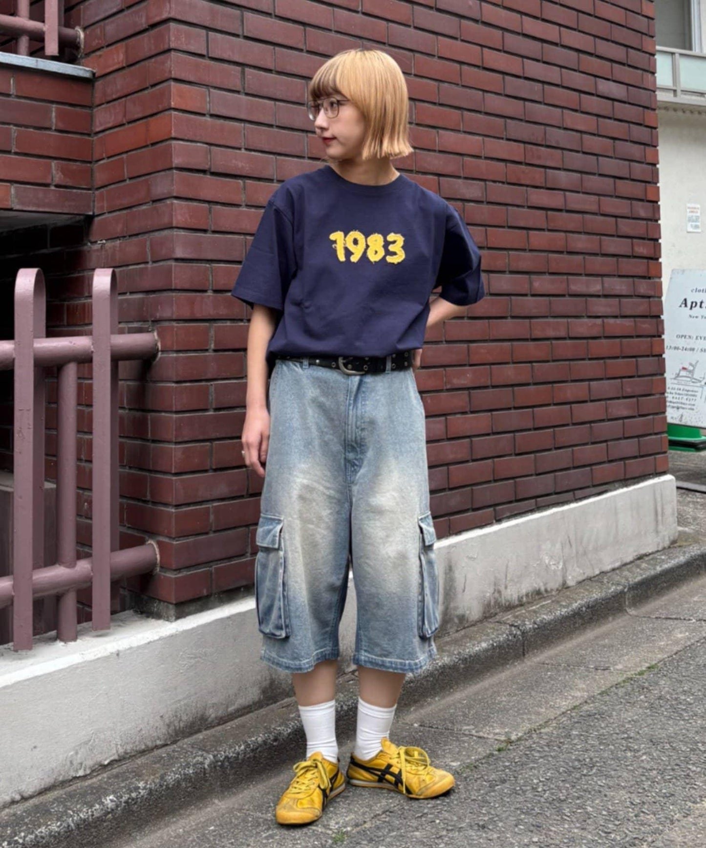 【UNISEX】牛仔半身工裝褲