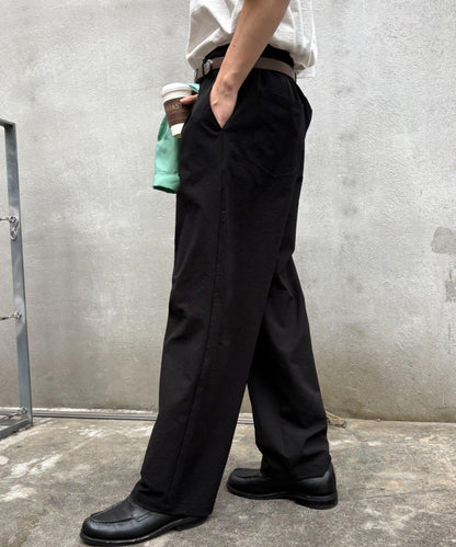 男女同款 涼感泡泡紗 錐形褲