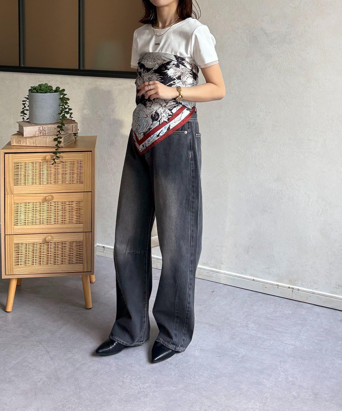 混合圖案 70cm 圍巾