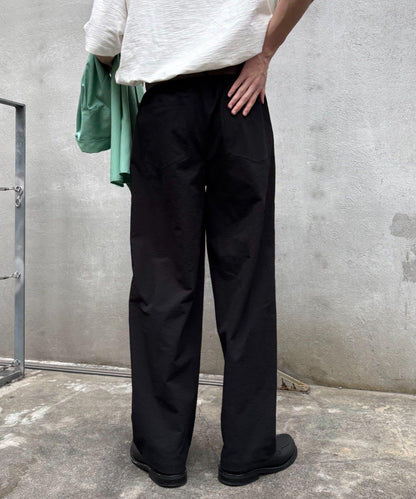 男女同款 涼感泡泡紗 錐形褲