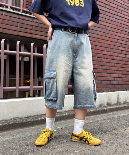 【UNISEX】牛仔半身工裝褲