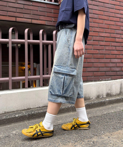 【UNISEX】牛仔半身工裝褲