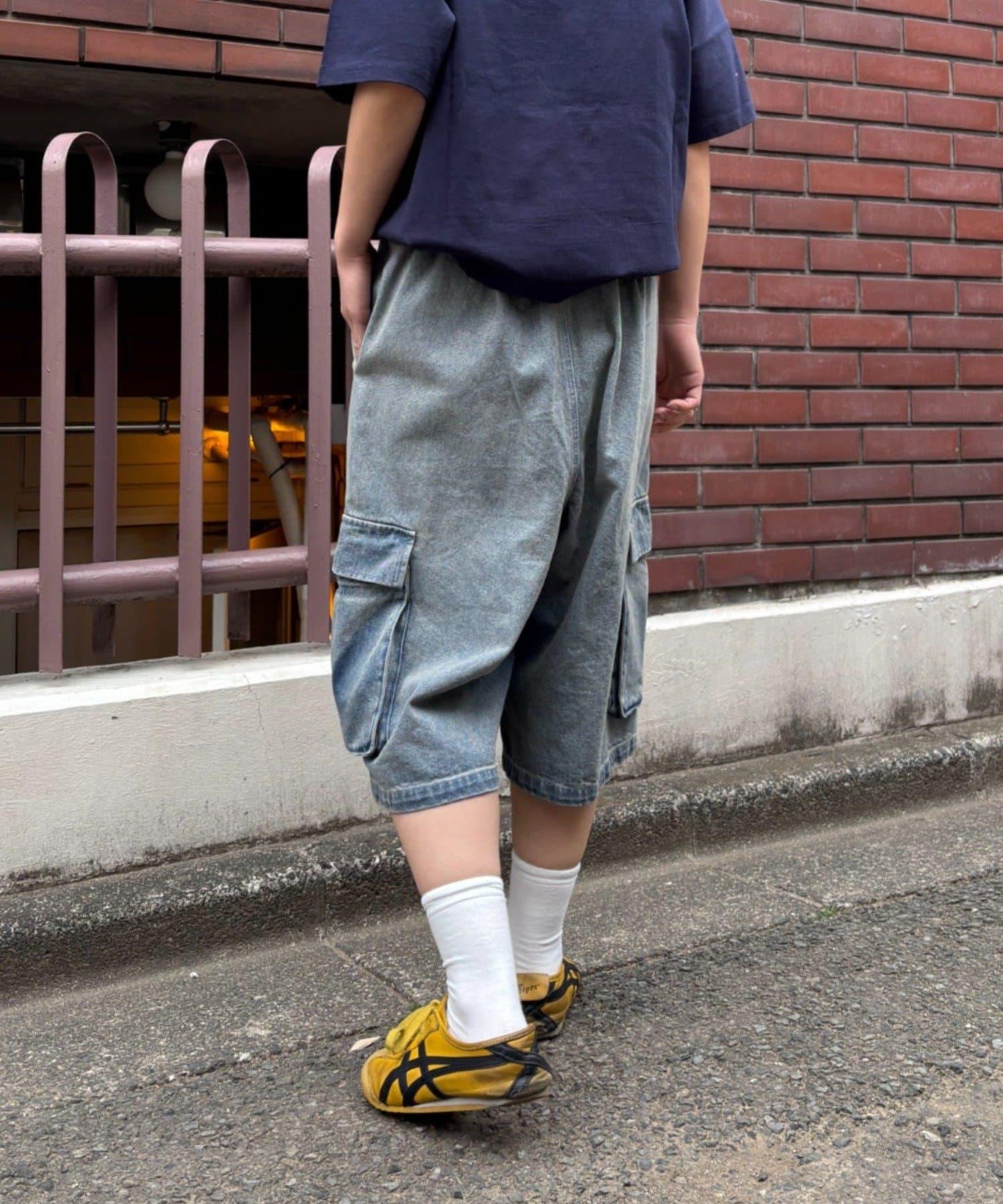 【UNISEX】牛仔半身工裝褲