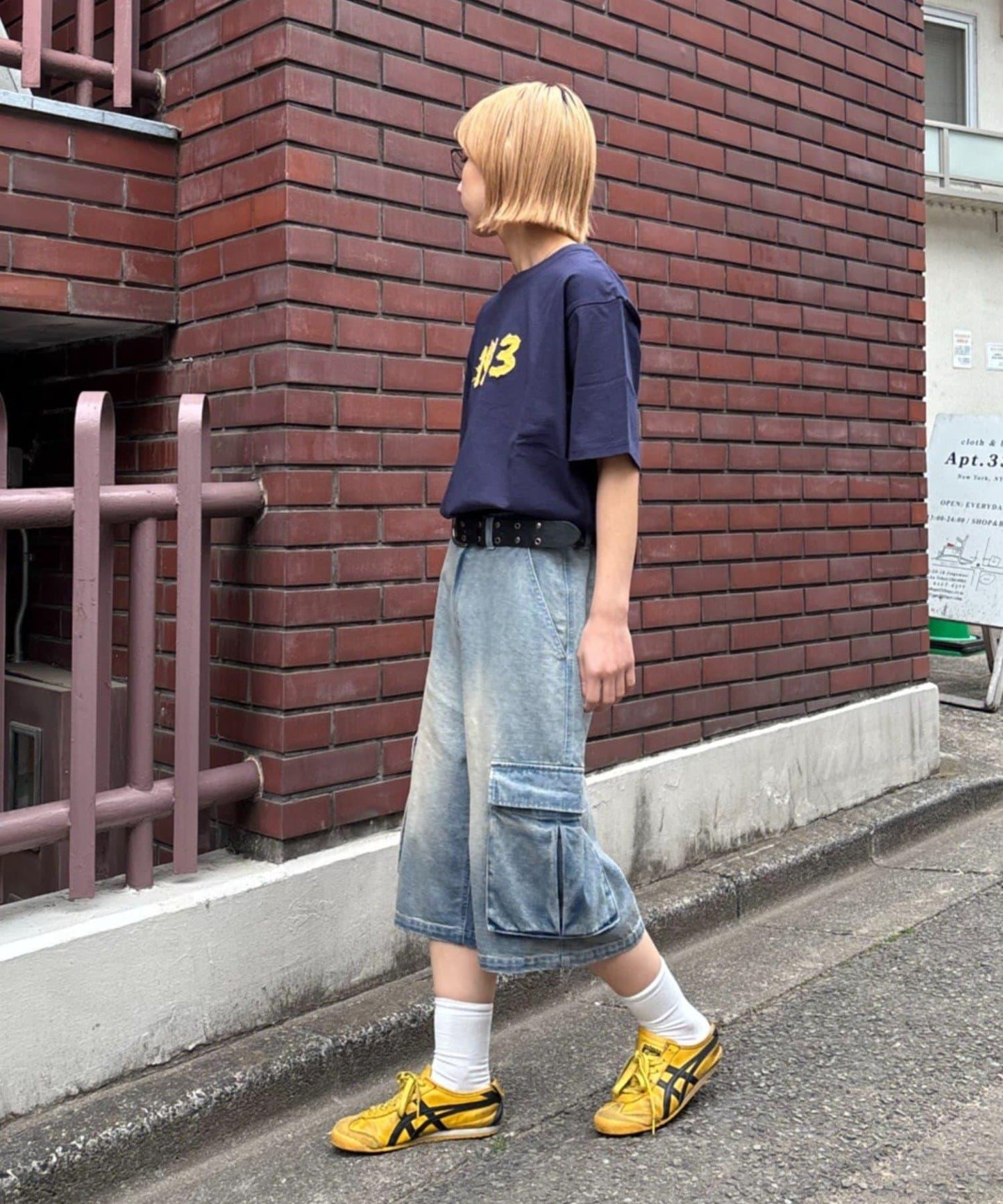 【UNISEX】牛仔半身工裝褲