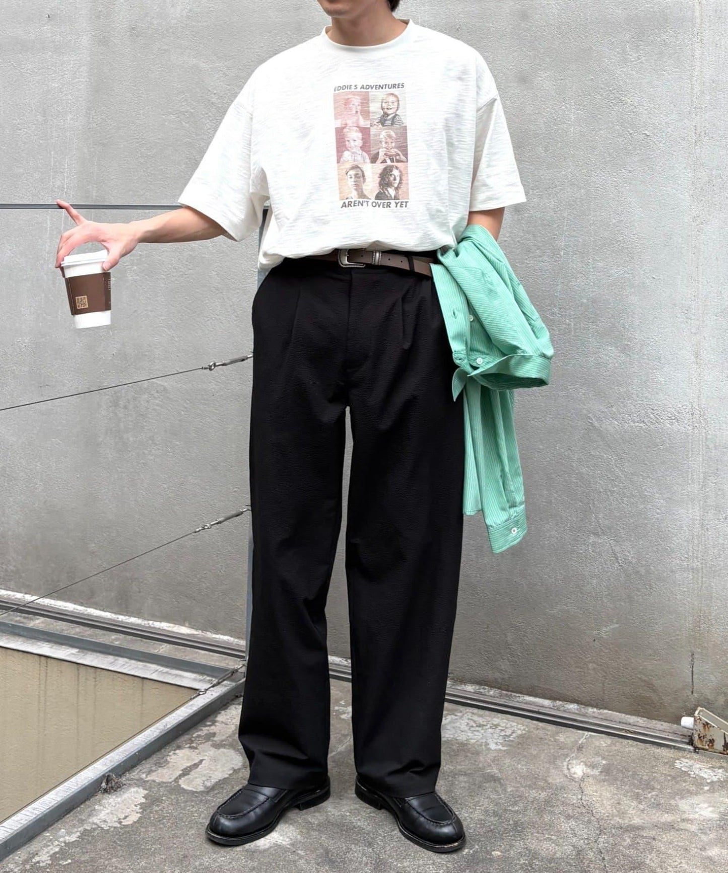男女同款 涼感泡泡紗 錐形褲