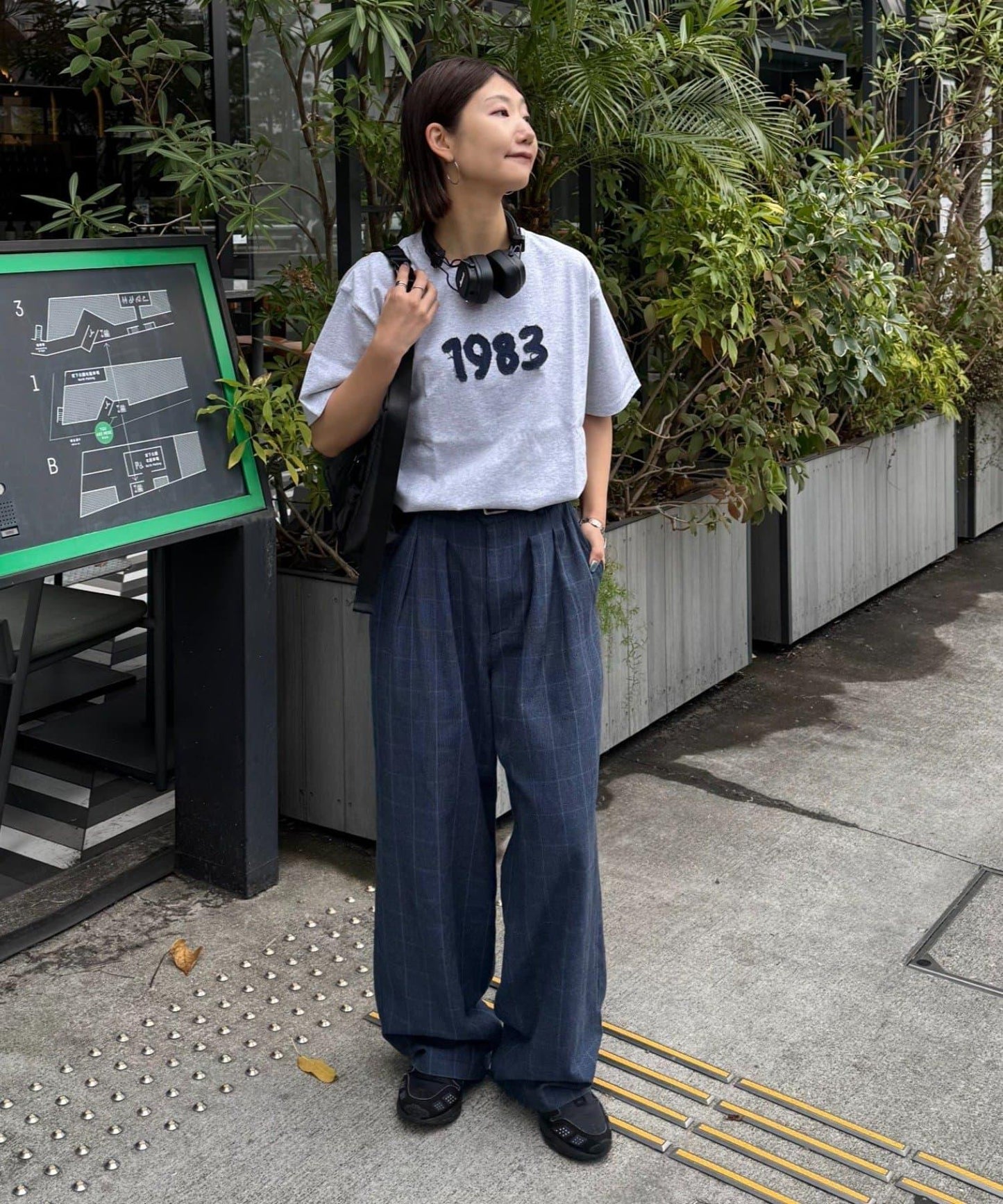 男女通用 冰感提花褶飾直筒褲