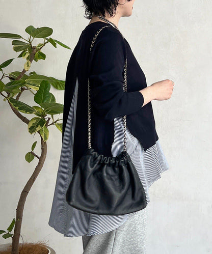 層次疊穿針織套頭衫