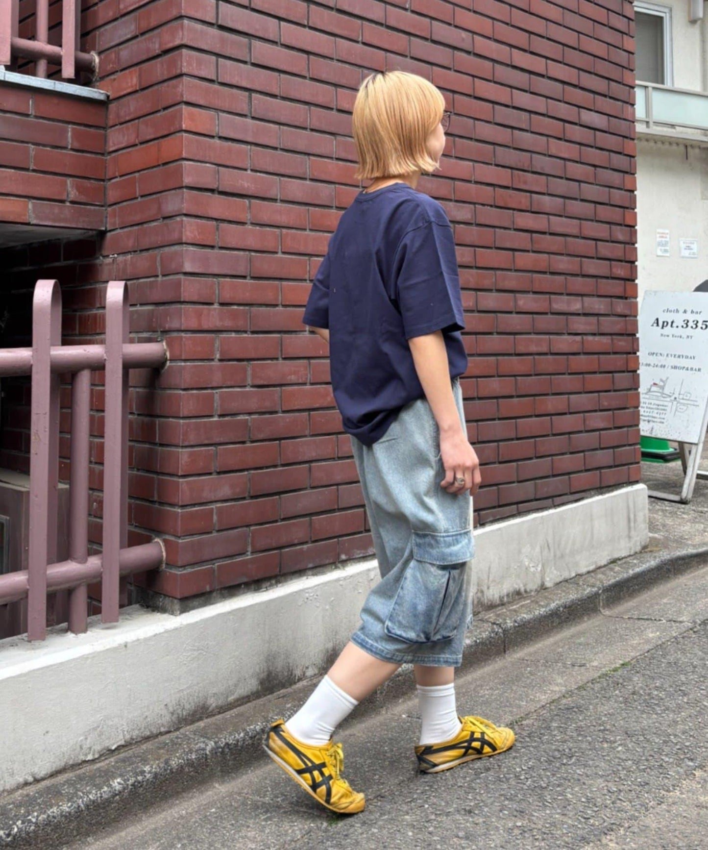 【UNISEX】牛仔半身工裝褲