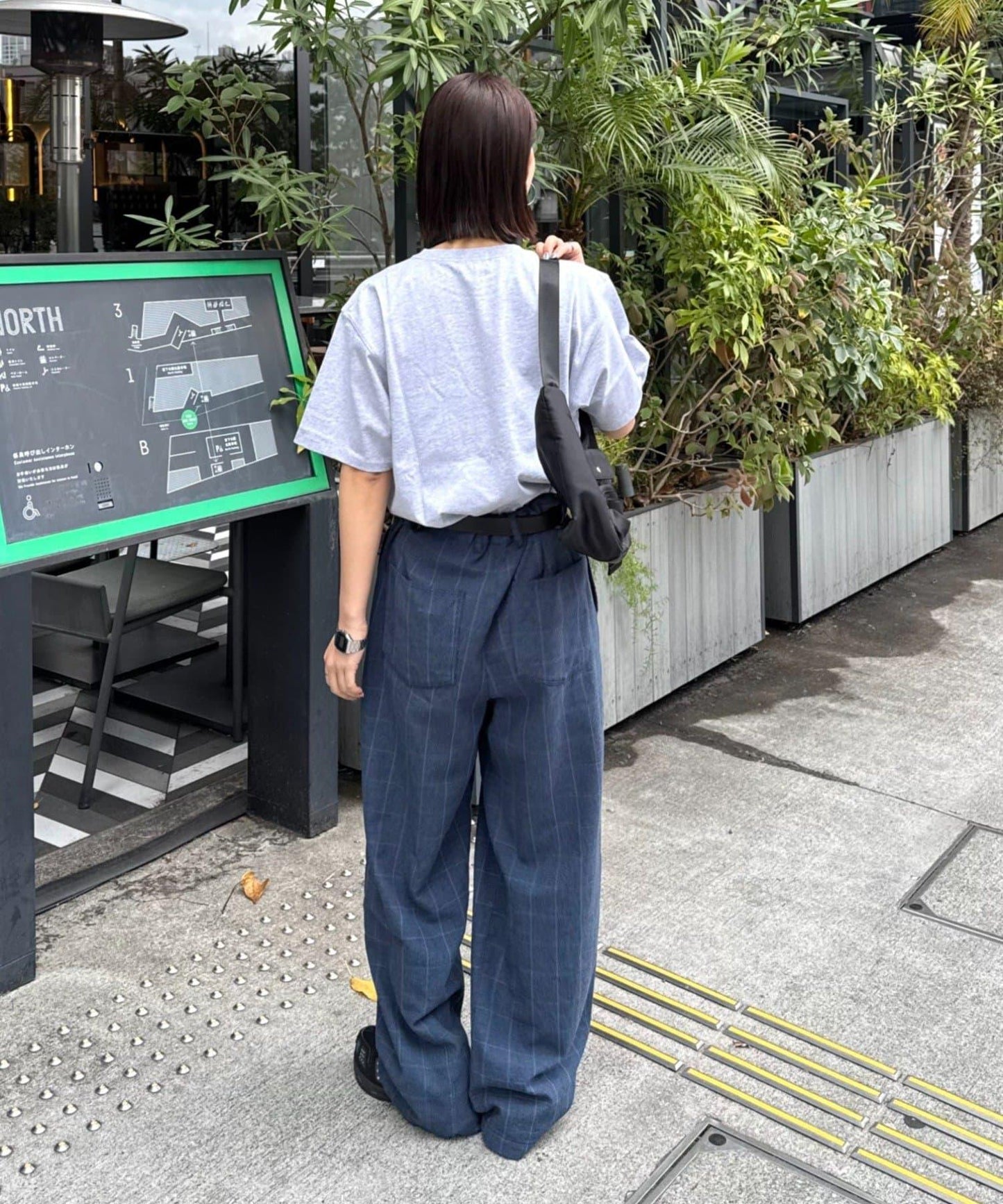 男女通用 冰感提花褶飾直筒褲