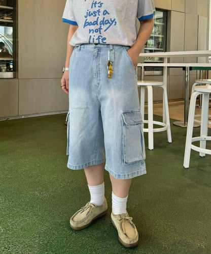 【UNISEX】牛仔半身工裝褲