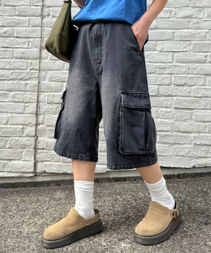【UNISEX】牛仔半身工裝褲
