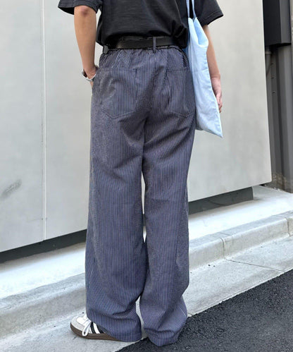 男女同款 涼感泡泡紗 錐形褲