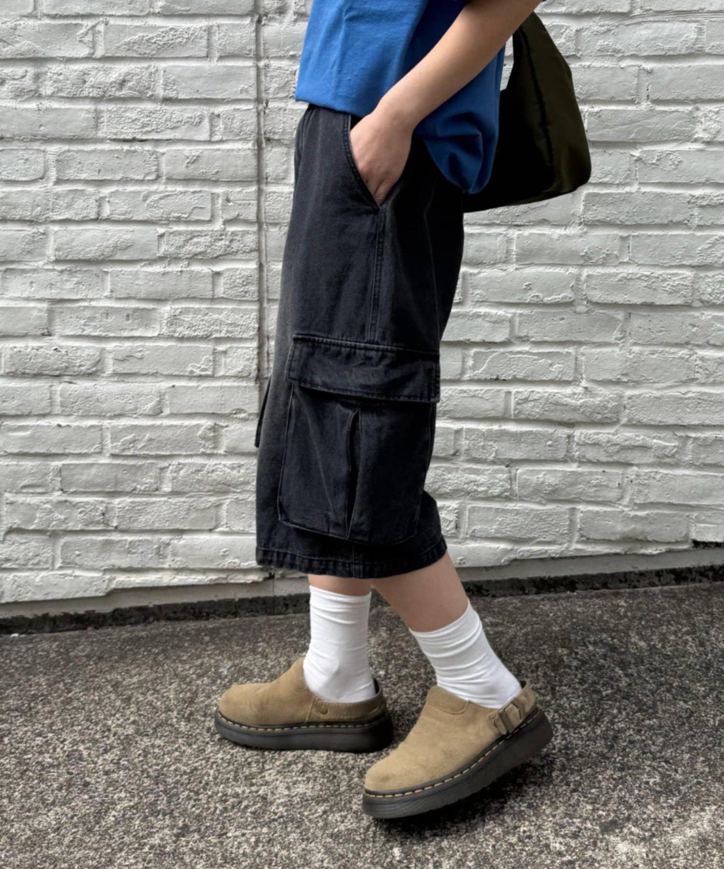 【UNISEX】牛仔半身工裝褲