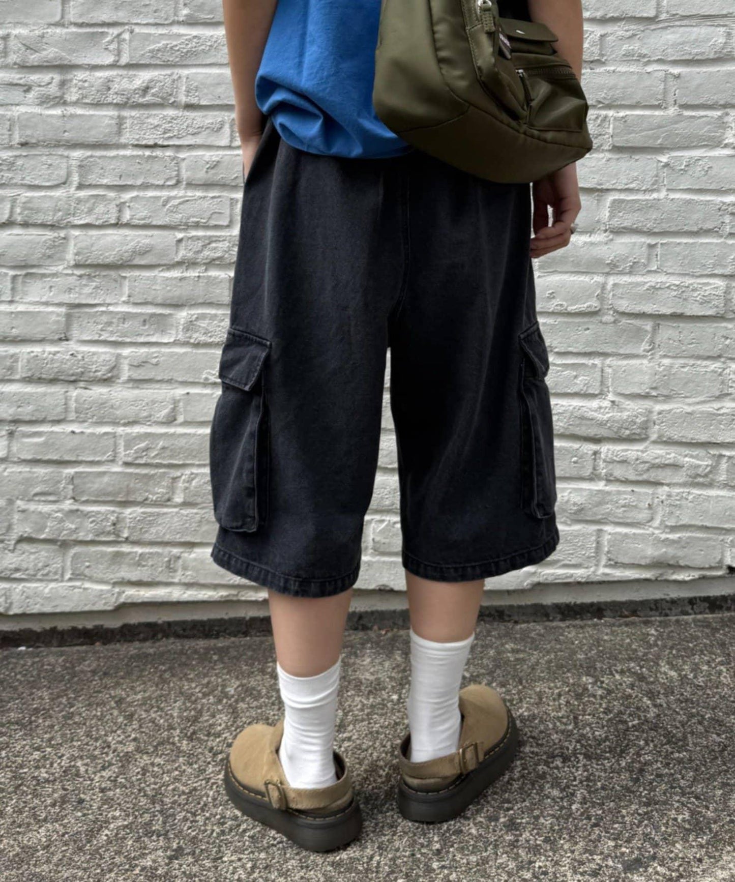 【UNISEX】牛仔半身工裝褲