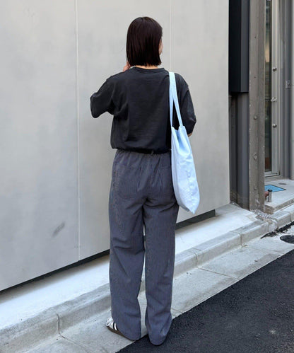 男女同款 涼感泡泡紗 錐形褲