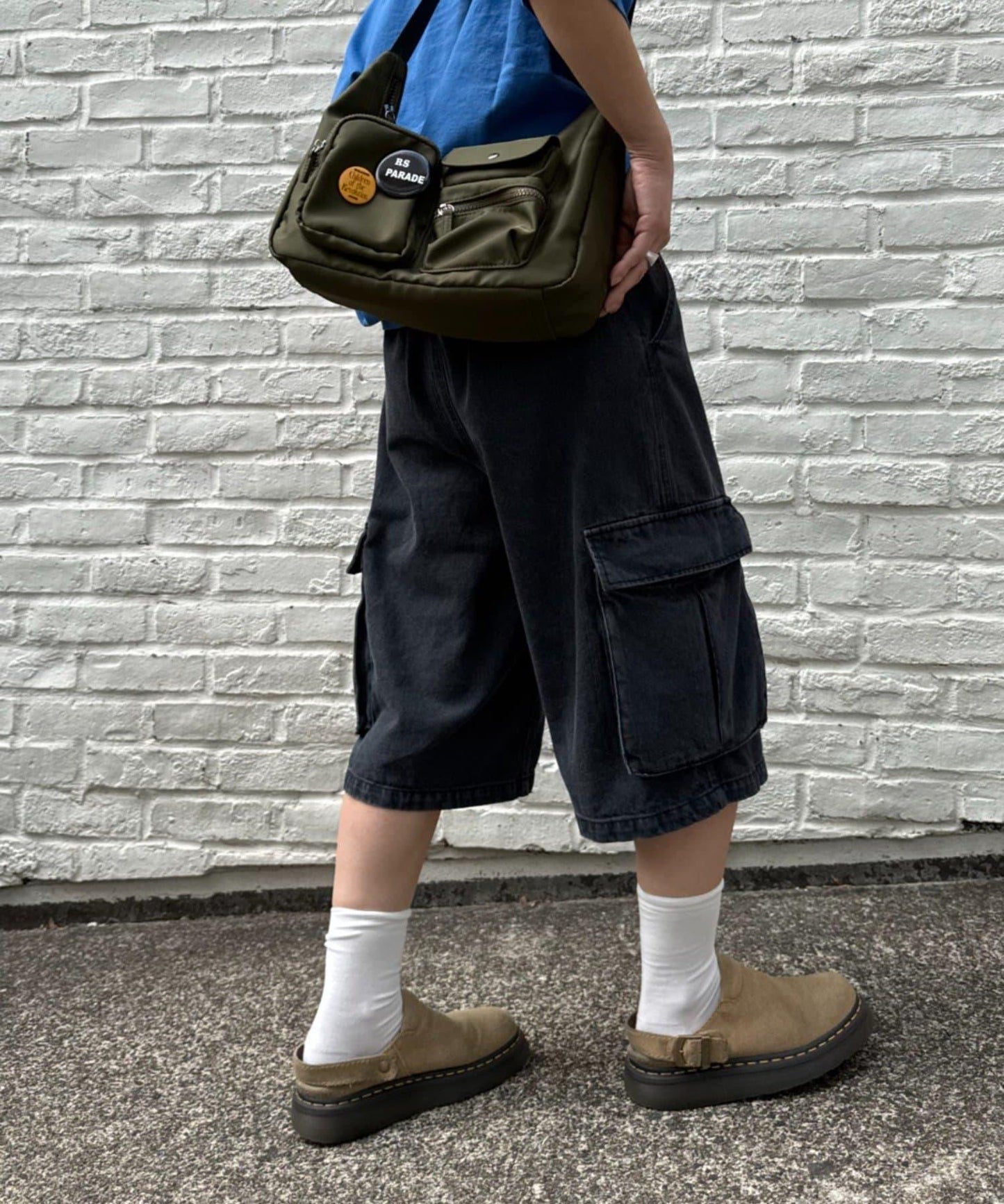 【UNISEX】牛仔半身工裝褲