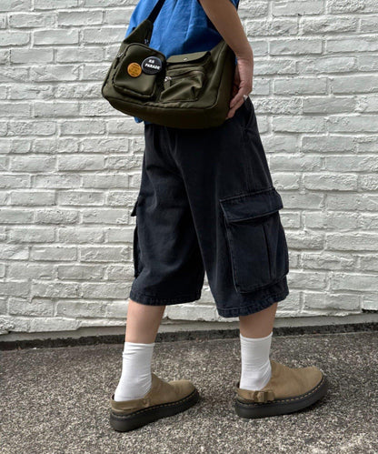 【UNISEX】牛仔半身工裝褲
