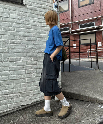 【UNISEX】牛仔半身工裝褲