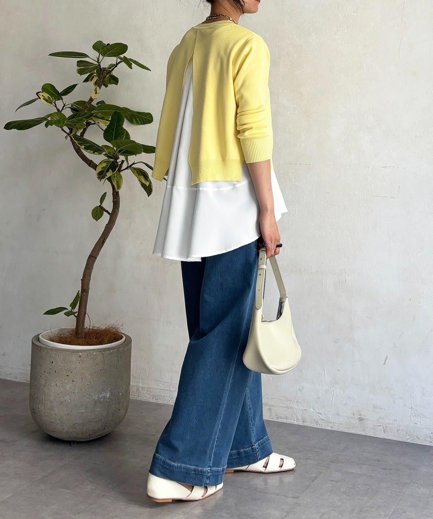 層次疊穿針織套頭衫