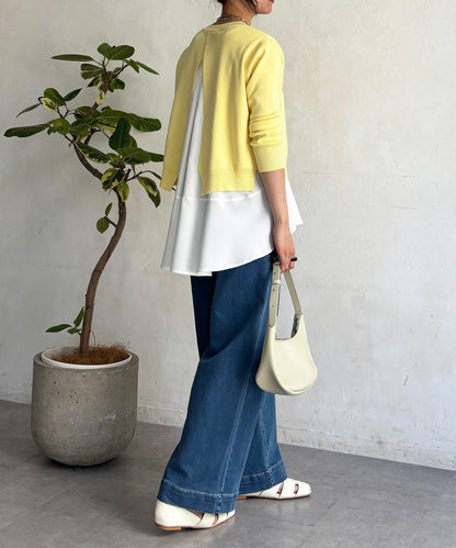 層次疊穿針織套頭衫