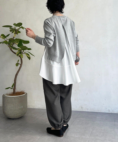 層次疊穿針織套頭衫