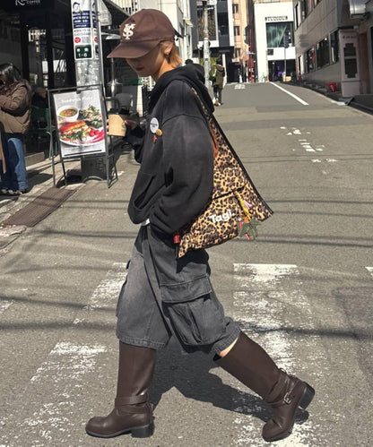【UNISEX】牛仔半身工裝褲