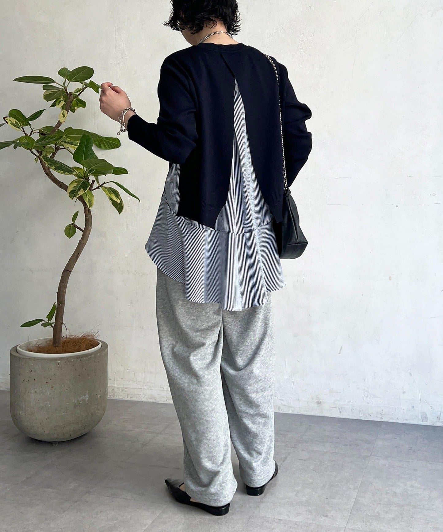 層次疊穿針織套頭衫