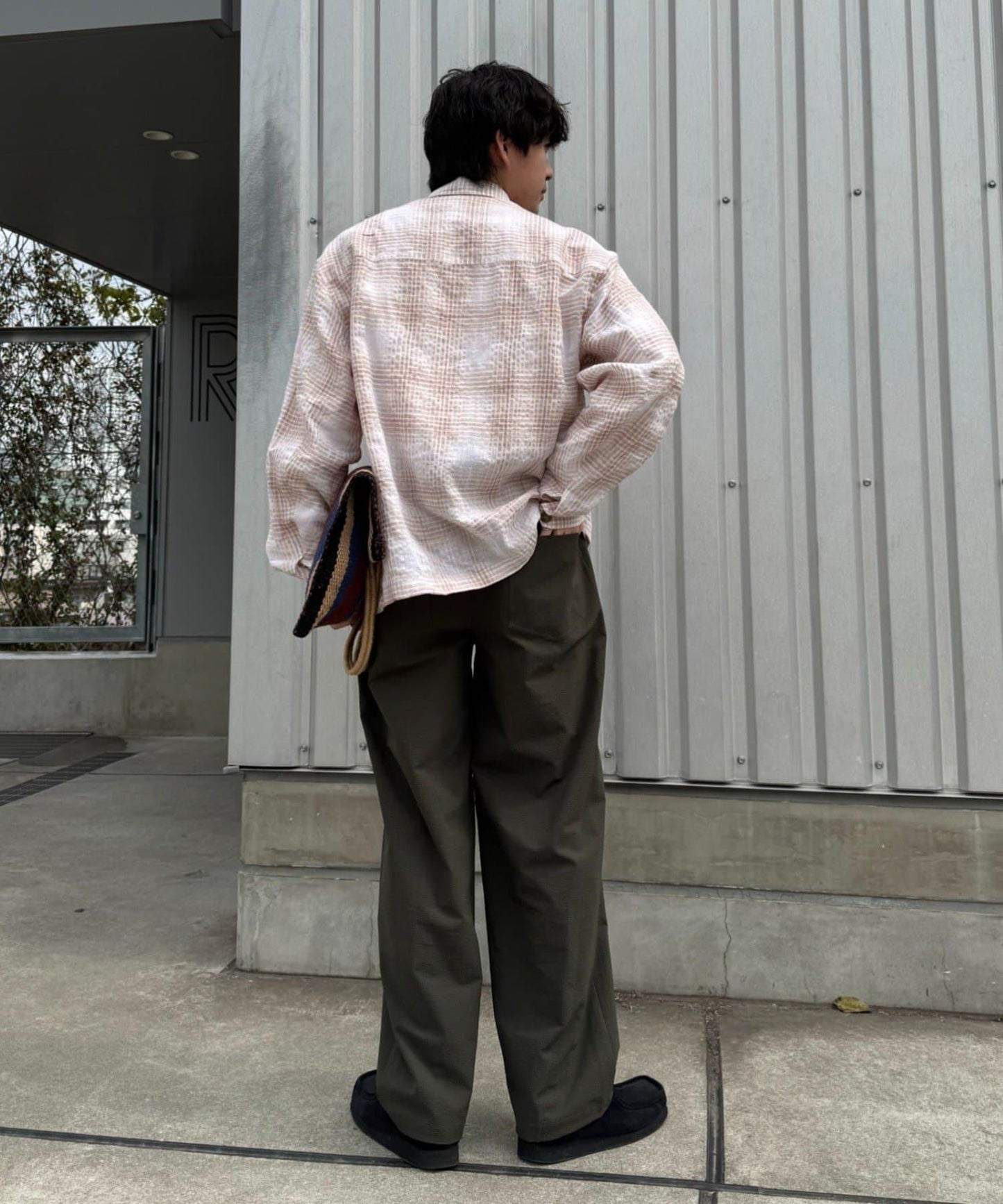 男女同款 涼感泡泡紗 錐形褲