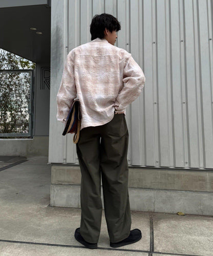 男女同款 涼感泡泡紗 錐形褲