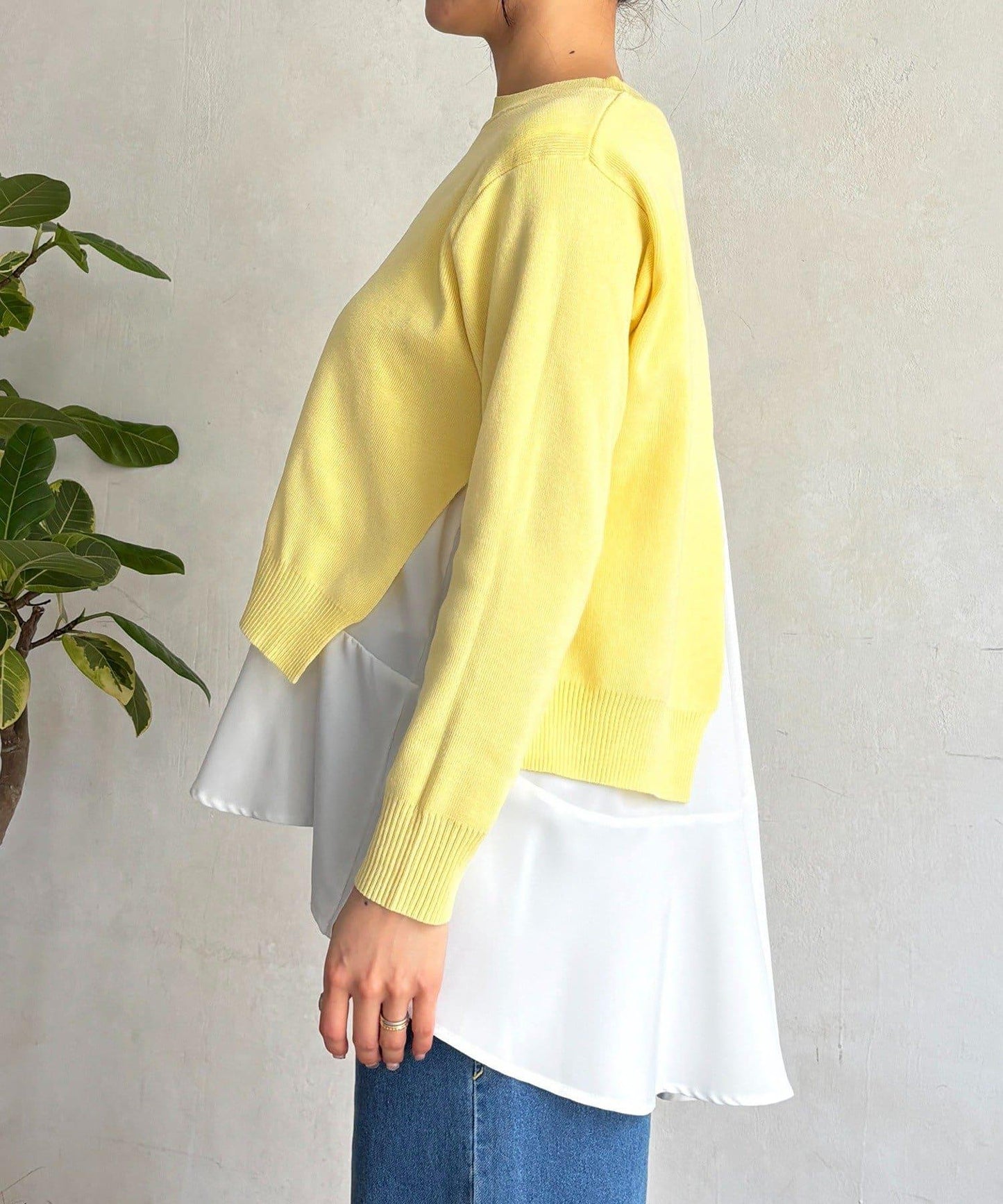 層次疊穿針織套頭衫