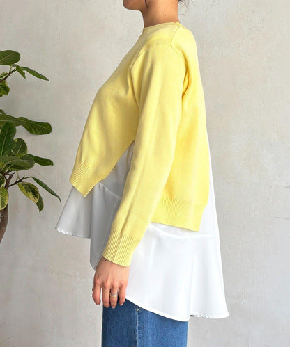 層次疊穿針織套頭衫