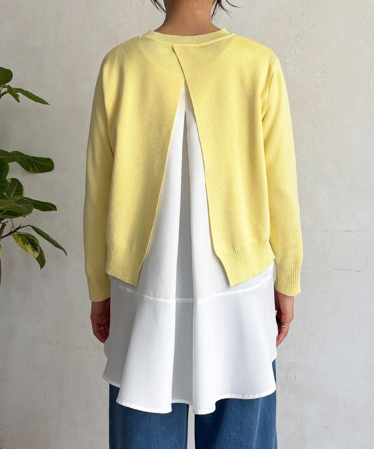 層次疊穿針織套頭衫