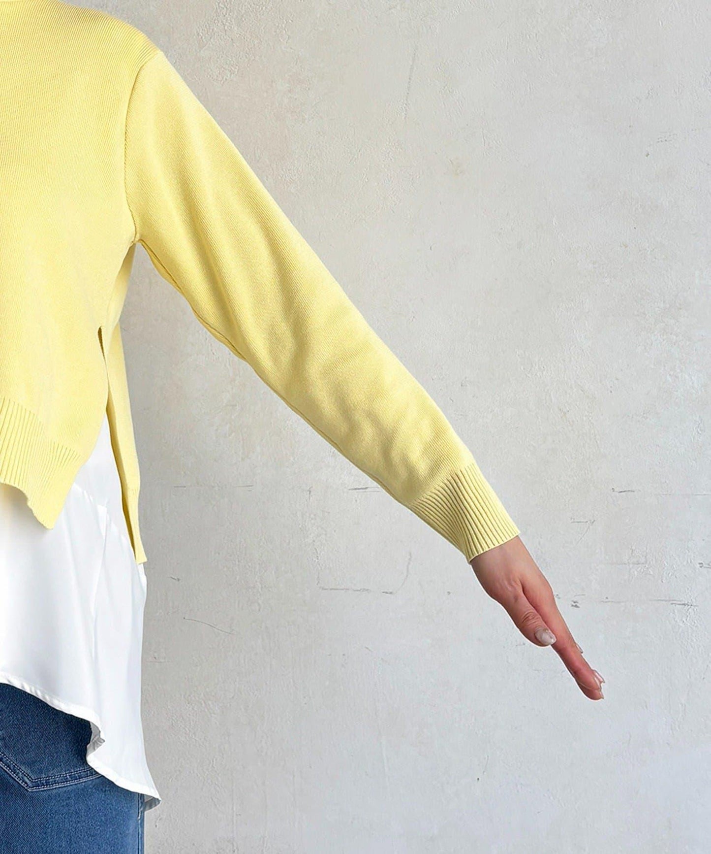 層次疊穿針織套頭衫