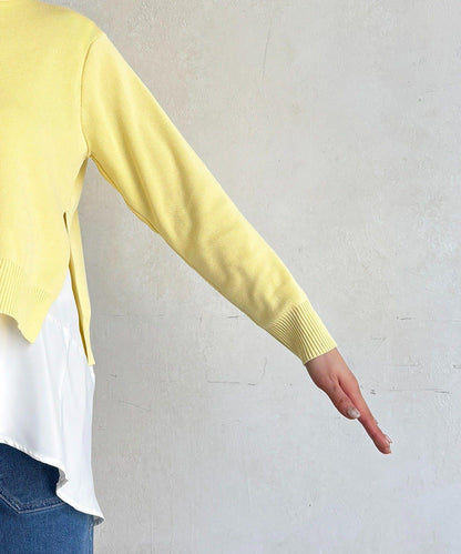 層次疊穿針織套頭衫