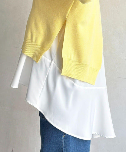 層次疊穿針織套頭衫