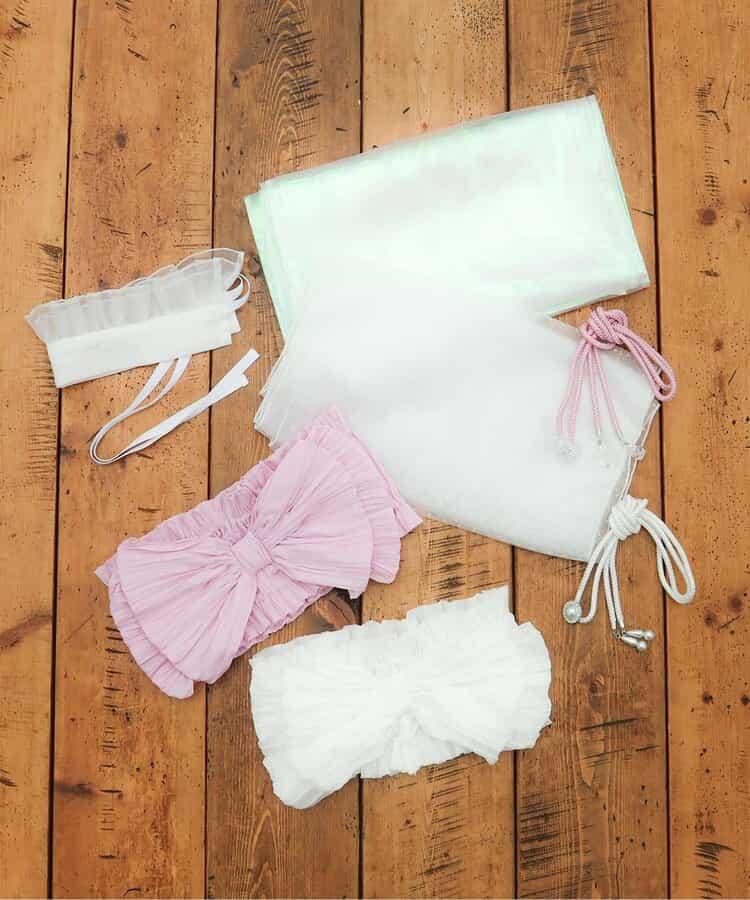荷葉邊褶飾 和服腰帶巾