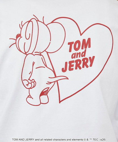TOM AND JERRY（貓和老鼠） 心形圖案 功能性T恤