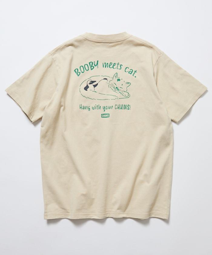 CHUMS×FREAK'S STORE 特別款 背部印花 貓圖案 圓領T恤
