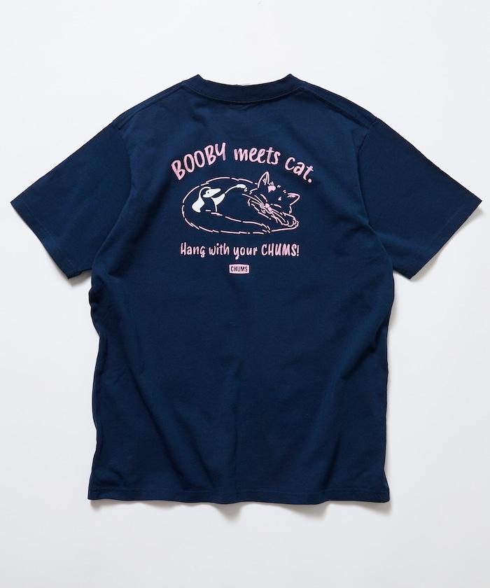 CHUMS×FREAK'S STORE 特別款 背部印花 貓圖案 圓領T恤