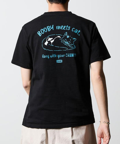CHUMS×FREAK'S STORE 特別款 背部印花 貓圖案 圓領T恤