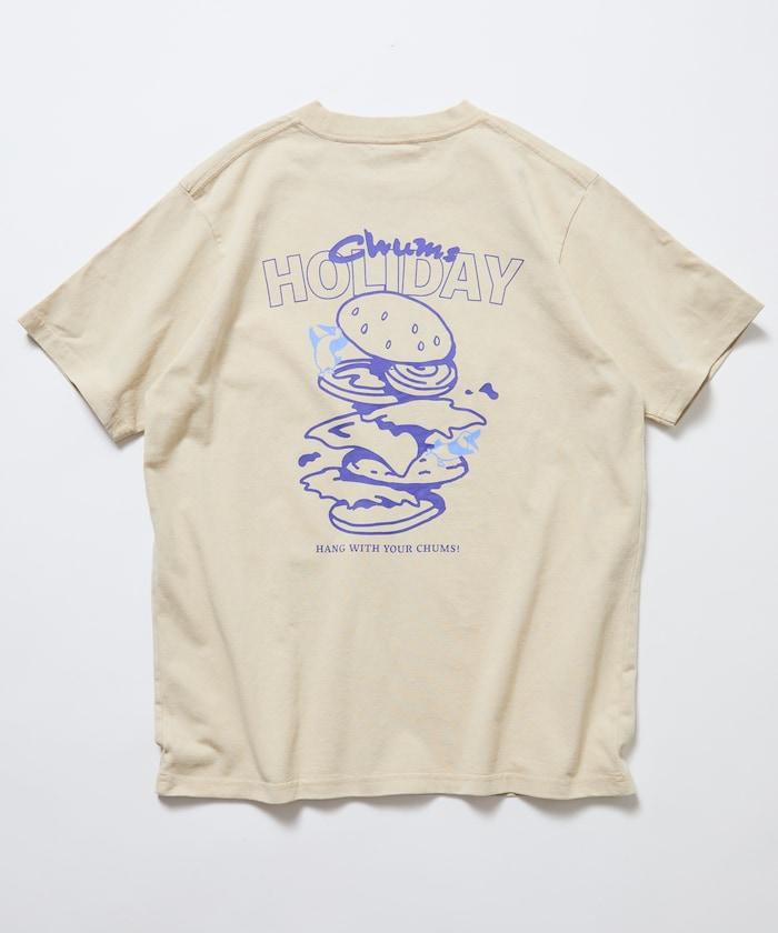 CHUMS×FREAK'S STORE 聯名 Booby鳥後背印花漢堡圖案 圓領T恤